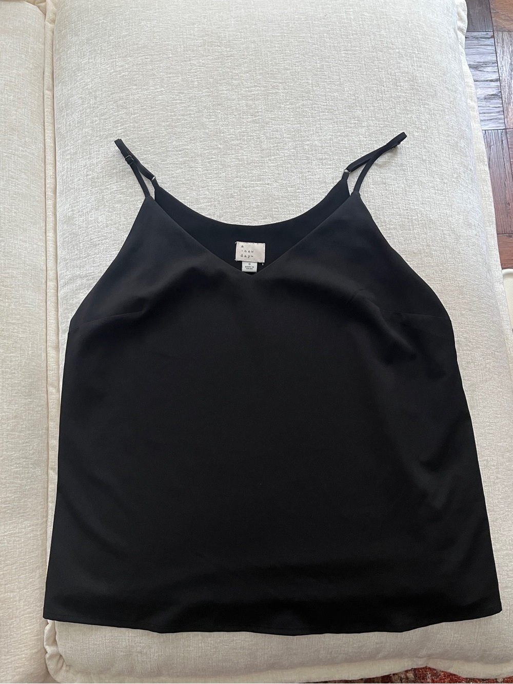 Black V-Neck Matte Satin Cami Top